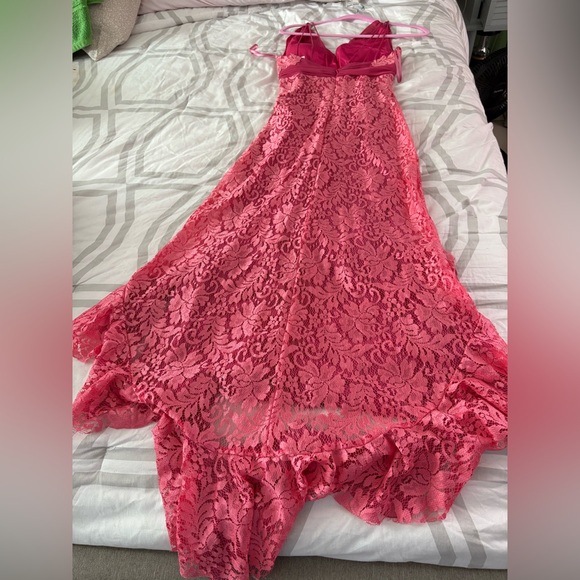 Pronovias Pink Lace Formal Dress. Size 8. - Picture 9 of 16